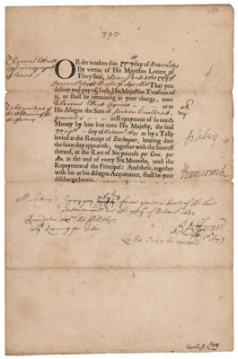 Lot #717 Sir Robert Howard Document Signed - Image 1