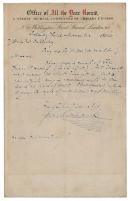Lot #690 Charles Dickens Autograph Letter Signed