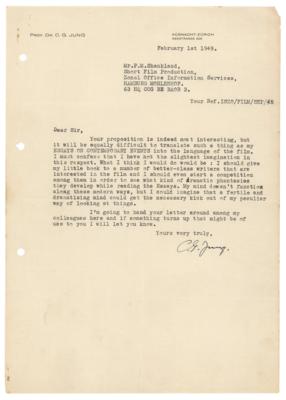 Lot #156 Carl Jung Typed Letter Signed - Image 1