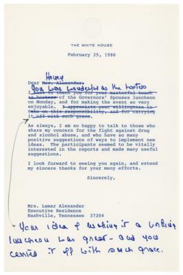 Lot #78 Nancy Reagan Hand-Annotated Letter - Image 1