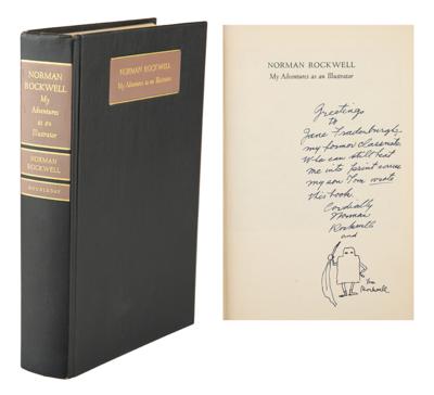Lot #644 Norman Rockwell Signed Book with Sketch
