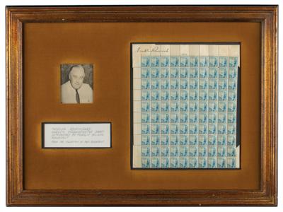 Lot #82 Franklin D. Roosevelt Signed Stamp Sheet