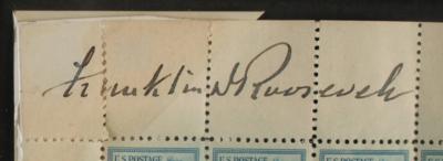 Lot #82 Franklin D. Roosevelt Signed Stamp Sheet - Image 2