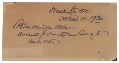 Lot #267 Oliver Wendell Holmes, Jr. Signature - Image 1