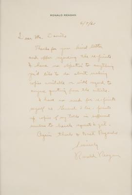 Lot #25 Ronald Reagan Autograph Letter Signed - Image 2