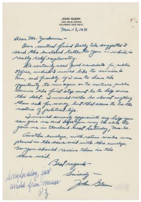 Lot #578 John Glenn Autograph Letter Signed