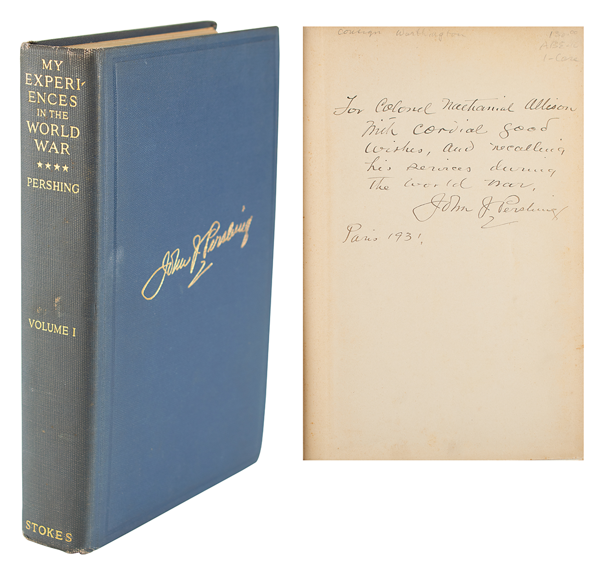 Lot #497 John J. Pershing Signed Book