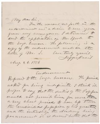 Lot #442 Jefferson Davis Autograph Letter Signed Twice - Image 1