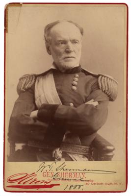 Lot #444 William T. Sherman Twice-Signed Photograph