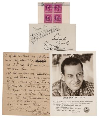 Lot #792 Cole Porter and Victor Herbert (3) Signed Items
