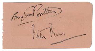 Lot #779 Benjamin Britten and Peter Pears (2) Signed Items - Image 2