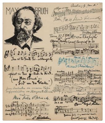 Lot #783 Ten Composers Autograph Musical Quotations Signed