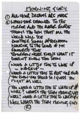 Lot #760 Oasis: Noel Gallagher Set of (10) Handwritten Song Lyrics and Band-Signed CD Booklet - Image 10