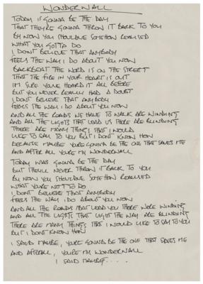 Lot #760 Oasis: Noel Gallagher Set of (10) Handwritten Song Lyrics and Band-Signed CD Booklet - Image 3