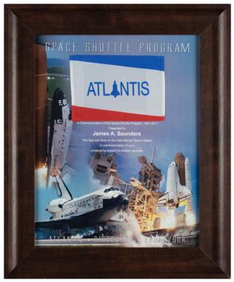 Lot #619 Space Shuttle Atlantis Flown Flag - Image 1