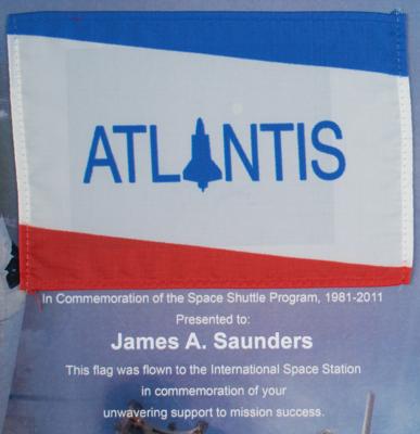 Lot #619 Space Shuttle Atlantis Flown Flag - Image 2