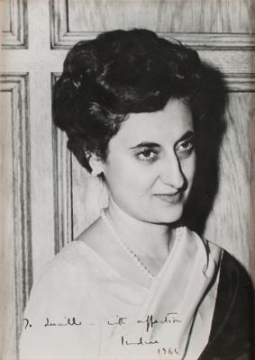 Lot #247 Indira Gandhi Signed Photograph