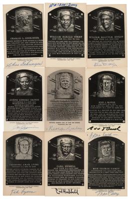 Lot #938 Baseball Hall of Famers (9) Signed HOF Cards