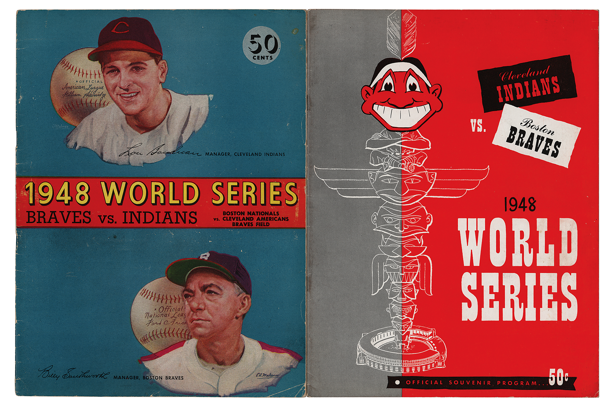 Boston Braves and Cleveland Indians (2) 1948 World Series Programs