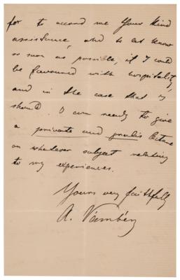 Lot #730 Armin Vambery Autograph Letter Signed - Image 3