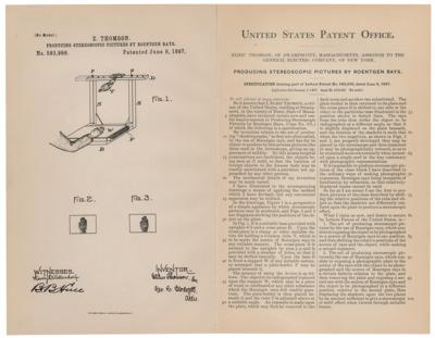 Lot #410 Elihu Thomson X-Ray Patent Lithograph - Image 1