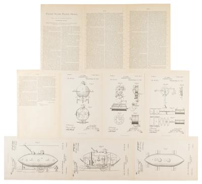Lot #301 Simon Lake Submarine Vessel Patent Lithograph - Image 1
