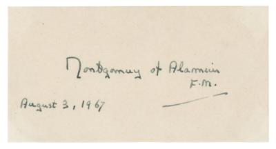 Lot #492 Montgomery of Alamein Signature