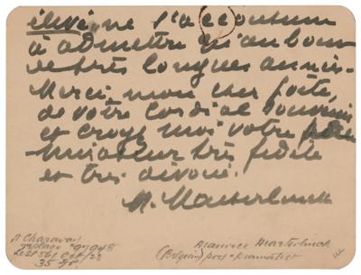 Lot #722 Maurice Maeterlinck Autograph Letter Signed - Image 4