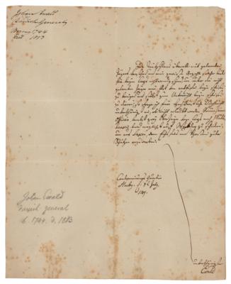 Lot #475 Johann Ewald Autograph Letter Signed