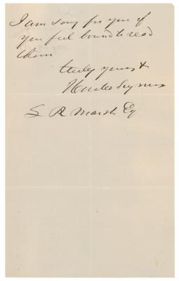Lot #383 Horatio Seymour Autograph Letter Signed - Image 2