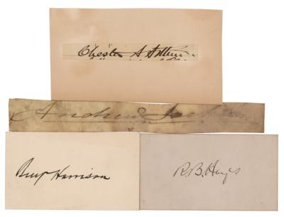 Lot #77 Presidents: Jackson, Hayes, Harrison, and Arthur (4) Signatures - Image 1