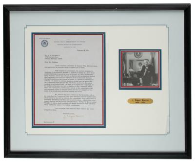 Lot #270 J. Edgar Hoover Typed Letter Signed