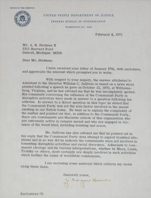 Lot #270 J. Edgar Hoover Typed Letter Signed - Image 2