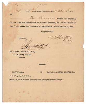 Lot #455 William Bainbridge Document Signed
