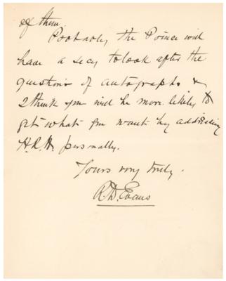Lot #474 Robley D. Evans Autograph Letter Signed - Image 2