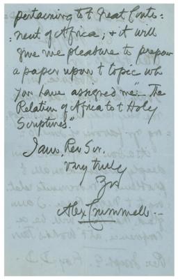 Lot #101 Alexander Crummell Autograph Letter Signed - Image 2