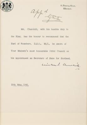 Lot #166 Winston Churchill and King George VI Document Signed