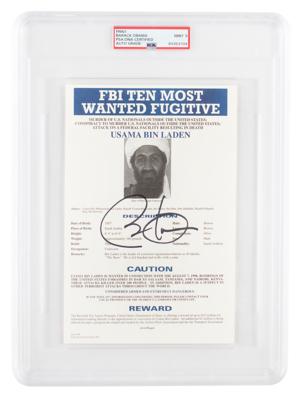 Lot #72 Barack Obama Signed Mock Wanted Poster