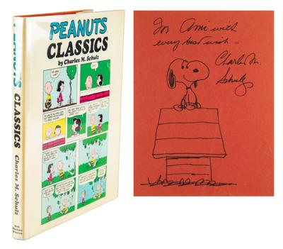 Lot #683 Charles Schulz Signed Sketch in Book