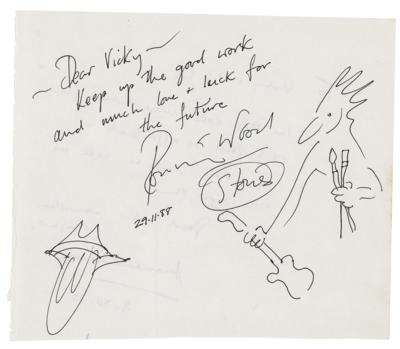 Lot #769 Rolling Stones: Ronnie Wood Signed Sketch - Image 1