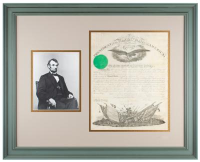 Lot #10 Abraham Lincoln Document Signed as President