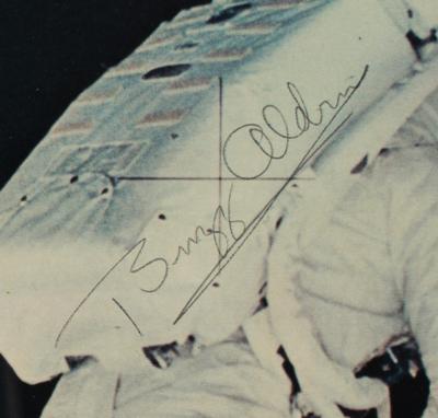 Lot #541 Neil Armstrong and Buzz Aldrin Signature Display - Image 3