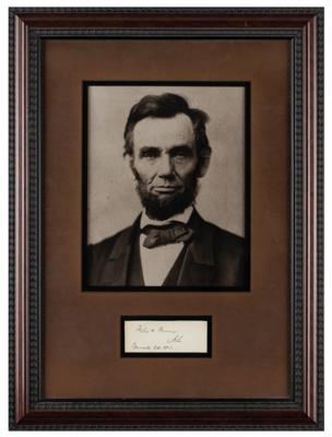 Lot #11 Abraham Lincoln Autograph Notation Initialed as President
