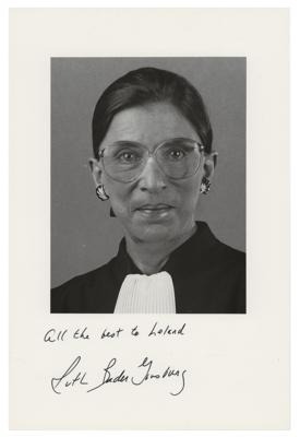 Lot #253 Ruth Bader Ginsburg Signed Photograph