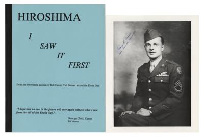 Lot #470 Enola Gay: George Caron Signed Photograph and Booklet - Image 1