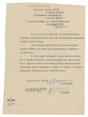Lot #168 Nikita Khrushchev Document Signed