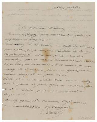 Lot #145 Louis Pasteur Letter Signed - Image 1