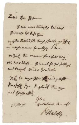 Lot #109 Johann Heinrich Pestalozzi Autograph Letter Signed - Image 1