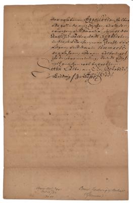 Lot #352 Prince Ludwig von Anhalt-Köthen Document Signed - Image 2