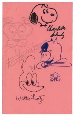 Lot #682 Cartoonists: Schulz, Kane, Lantz, and Freleng Original Sketches